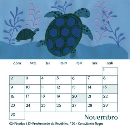 Calendário de Parede Sereia 2025