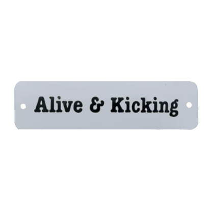 Placa Decorativa Esmaltada  Alive & Kicking