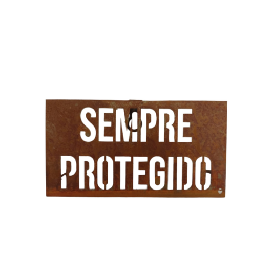 Placa de Ferro - Sempre Protegido